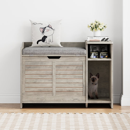 Tucker Murphy Pet™ Litter Box Enclosure With Top Opening With Cushion